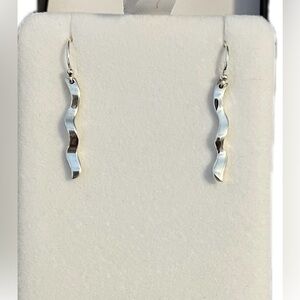 Sterling Silver Wavy Dangle Earrings